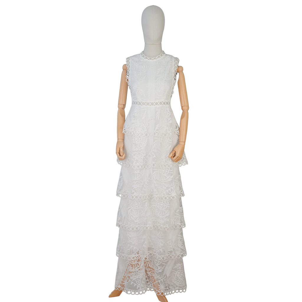 White Tiered Lace Maxi Dress – Fresh, Light &amp; Graceful