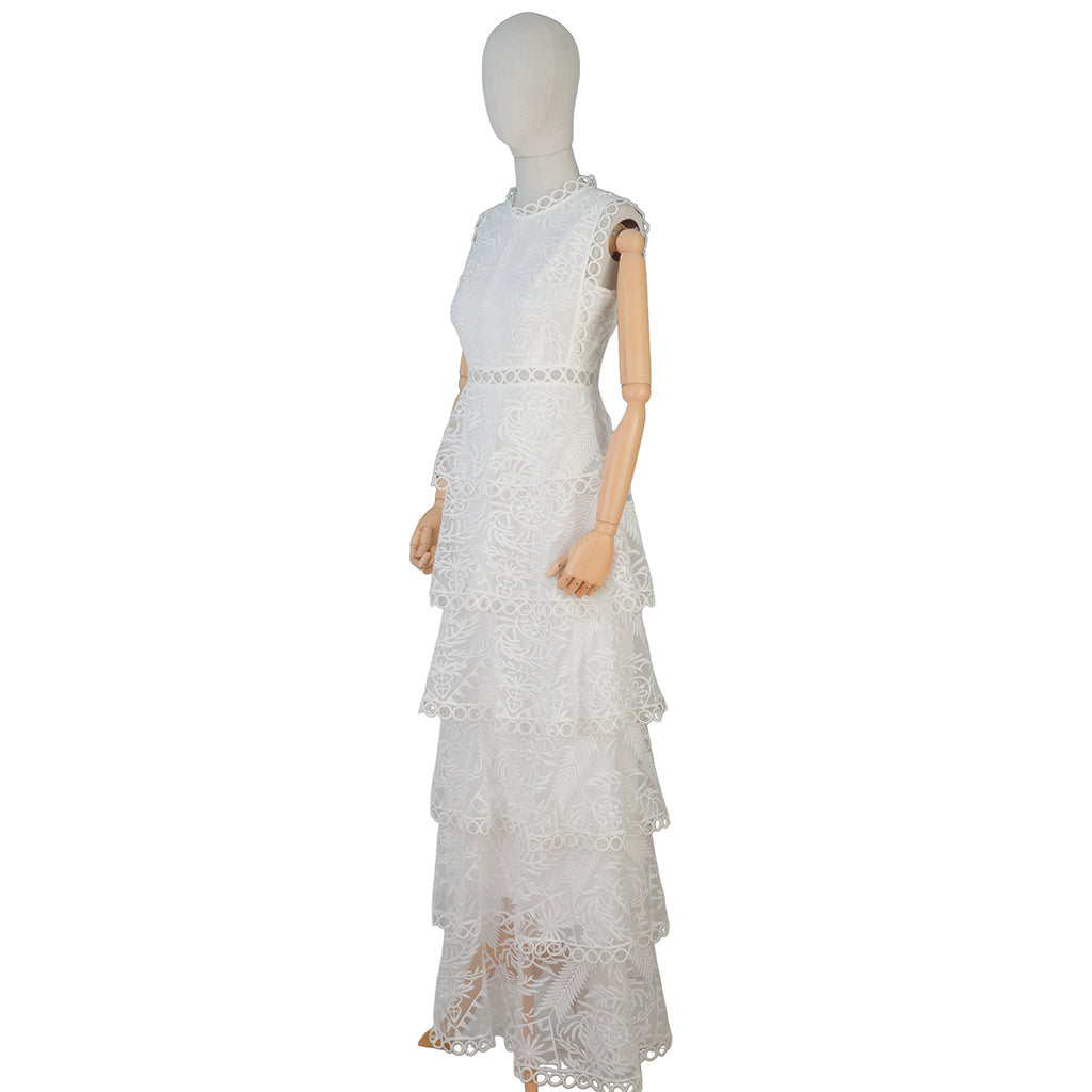 White Tiered Lace Maxi Dress – Fresh, Light &amp; Graceful