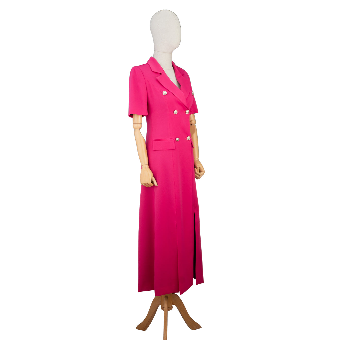 Fuchsia Double-Breasted Blazer Dress – Bold, Chic &amp; Empowering
