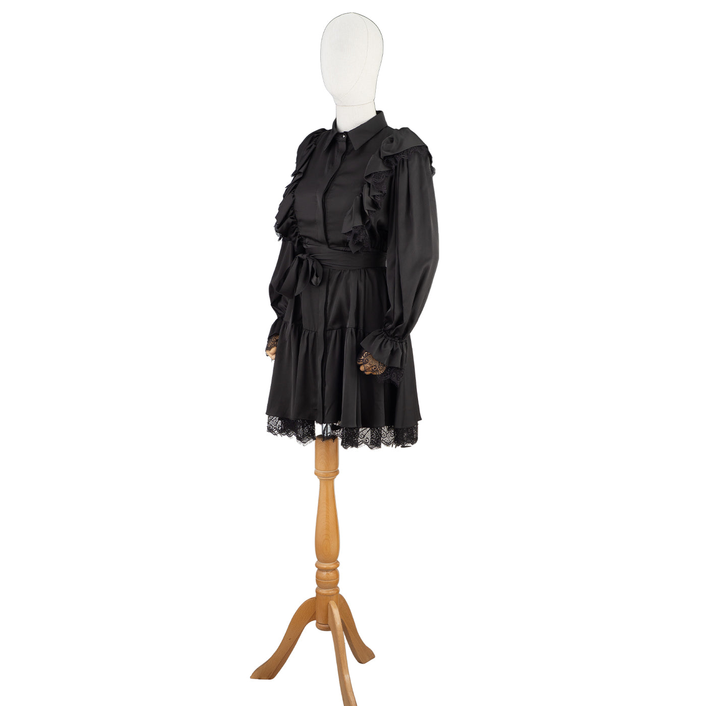 Black Ruffled Lace Dress – Romantic with an Edge