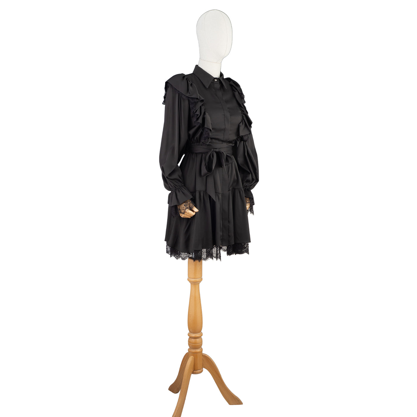 Black Ruffled Lace Dress – Romantic with an Edge