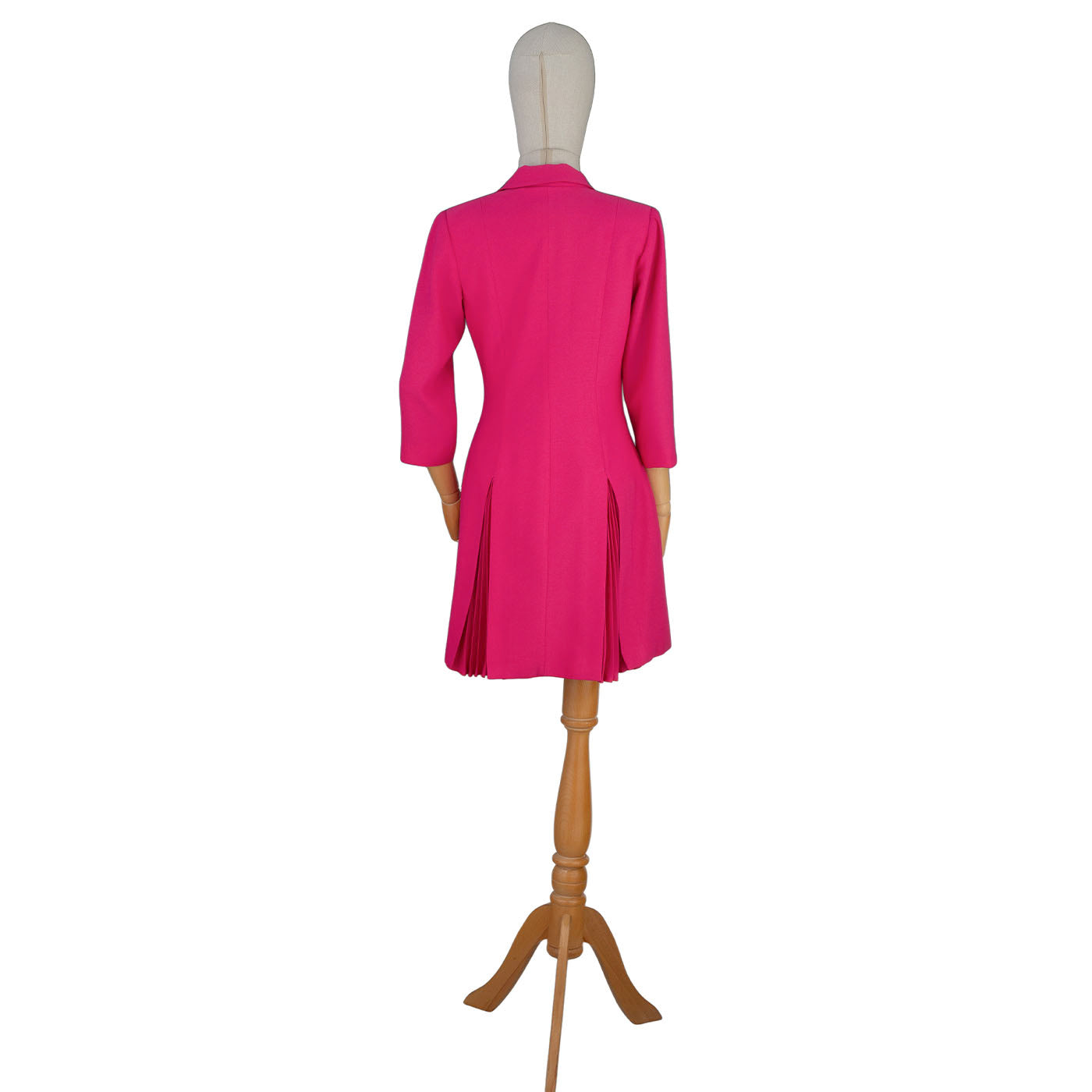 Fuchsia Pleated Blazer Dress – Power &amp; Grace in Every Detail
