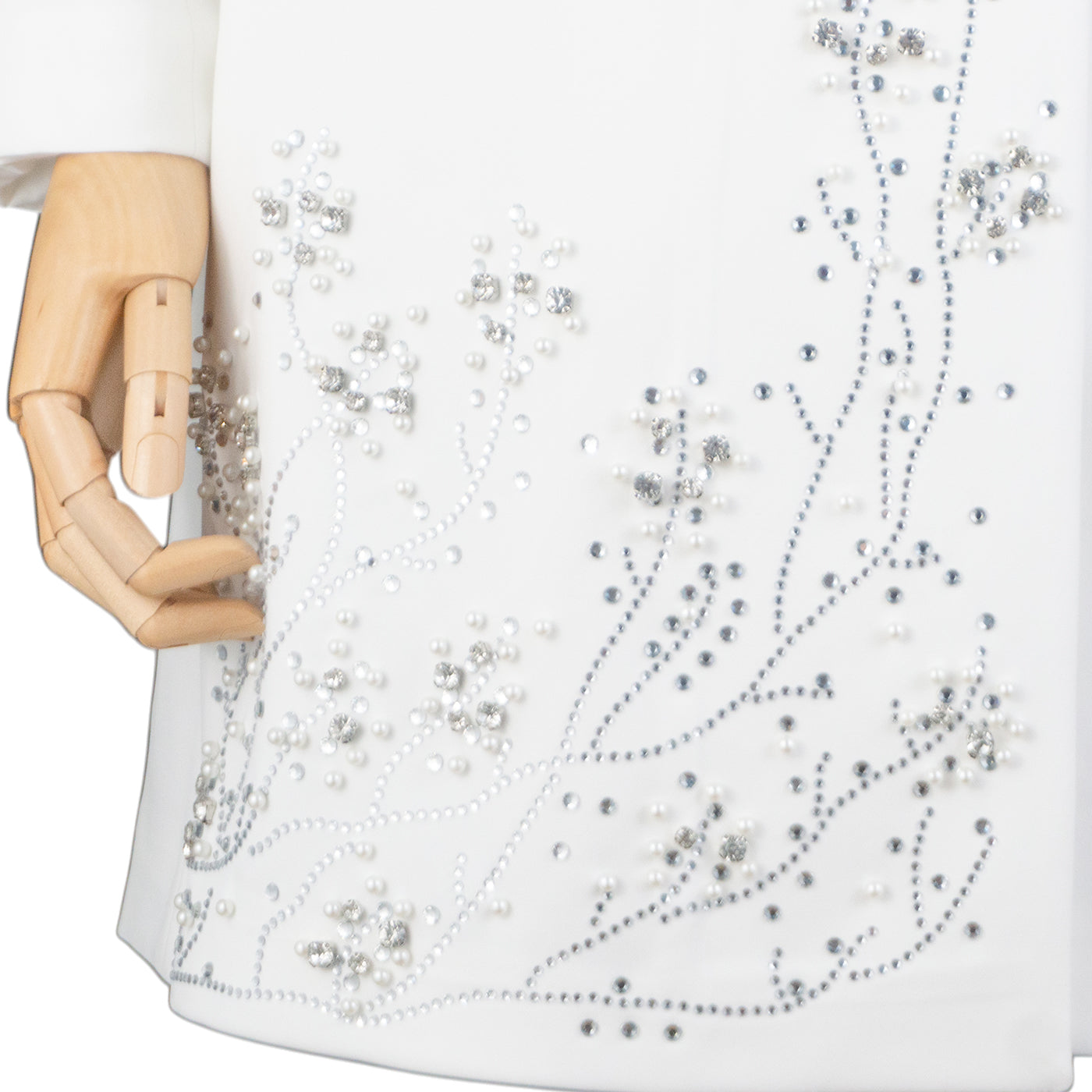 🤍 White Embroidered Blazer Dress with Rhinestones