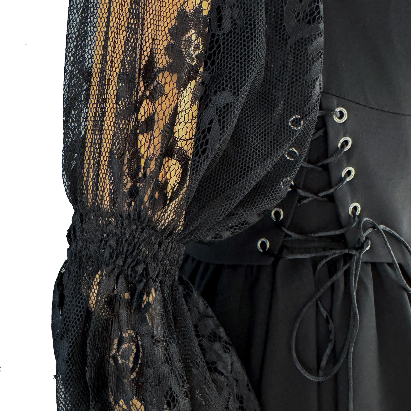 💫 Elegant Black Dress with Lace Sleeves