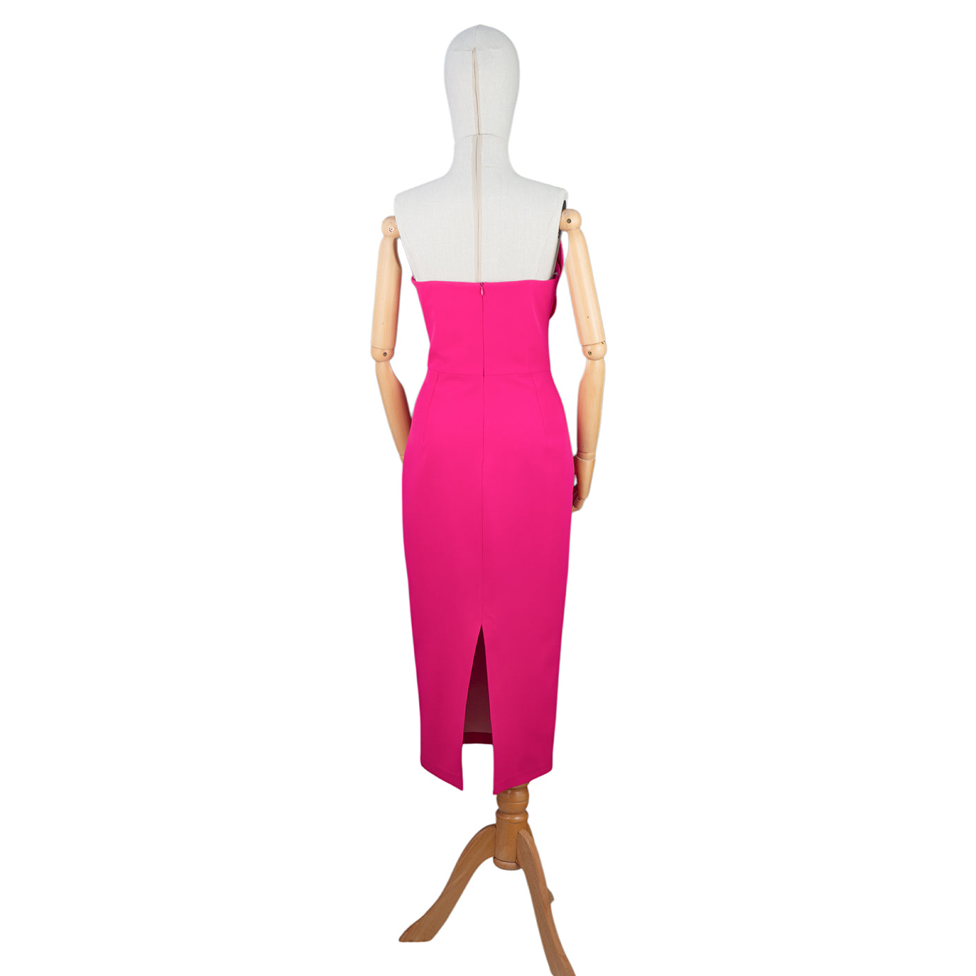 Hot Pink Dress with Petal Bodice and Crystal Chains