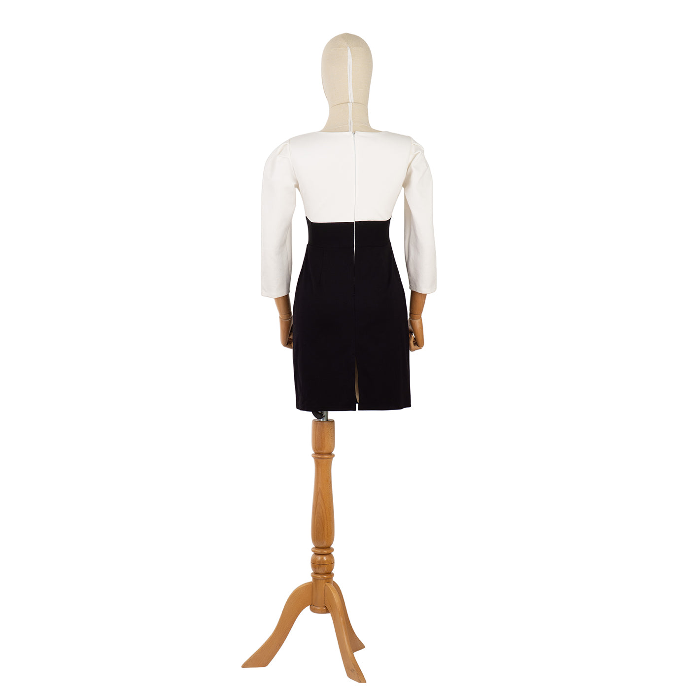 Dress with Contrasting Design and Button Details