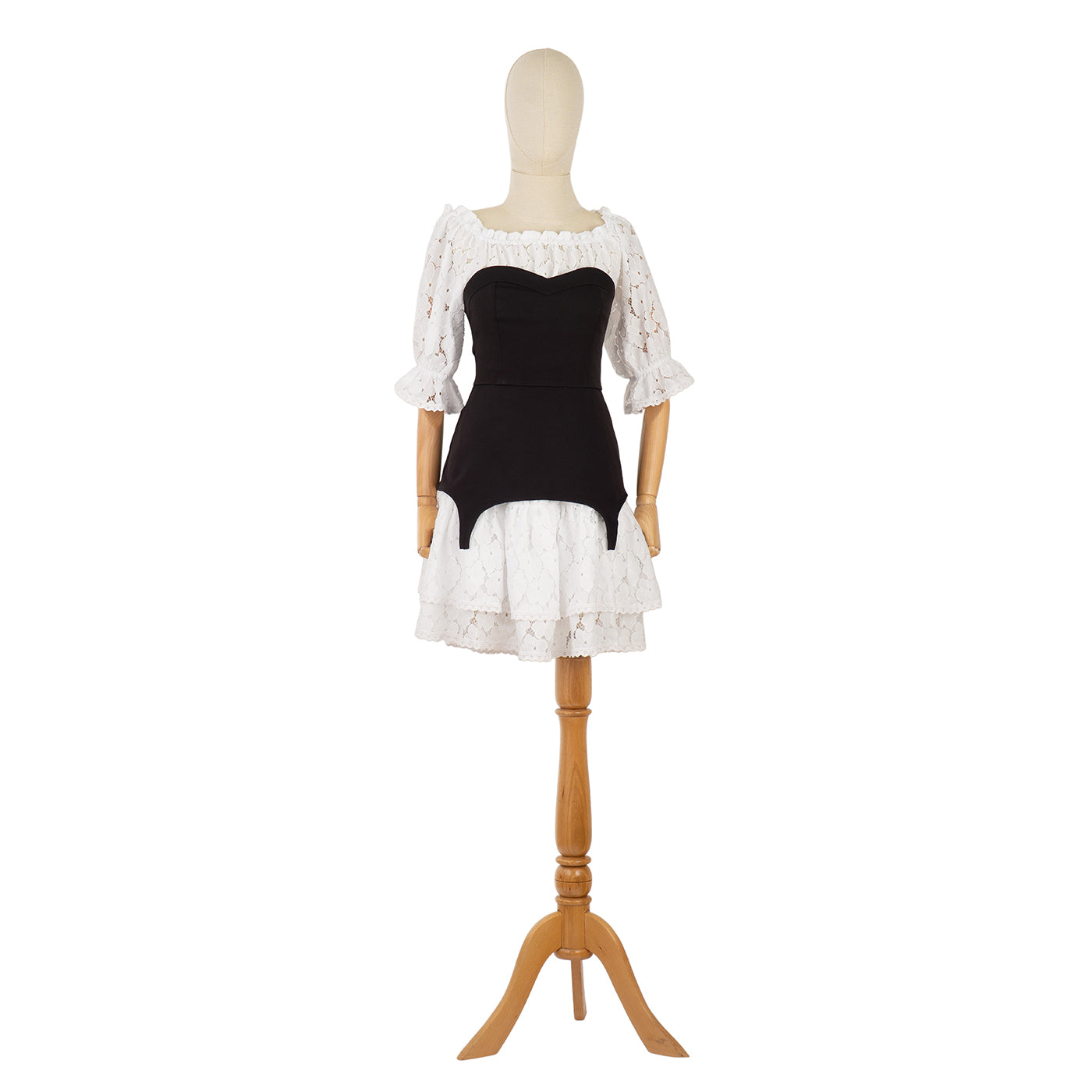 Dress with Contrast Corset and Lace