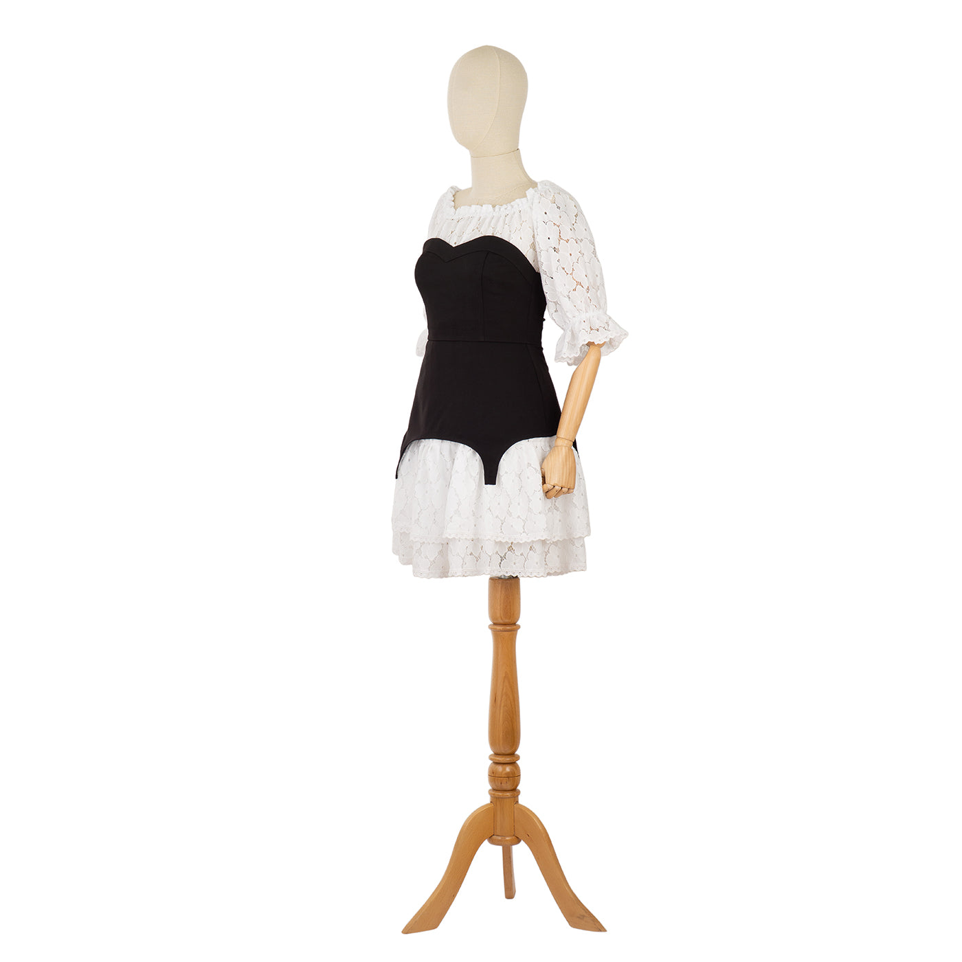 Dress with Contrast Corset and Lace