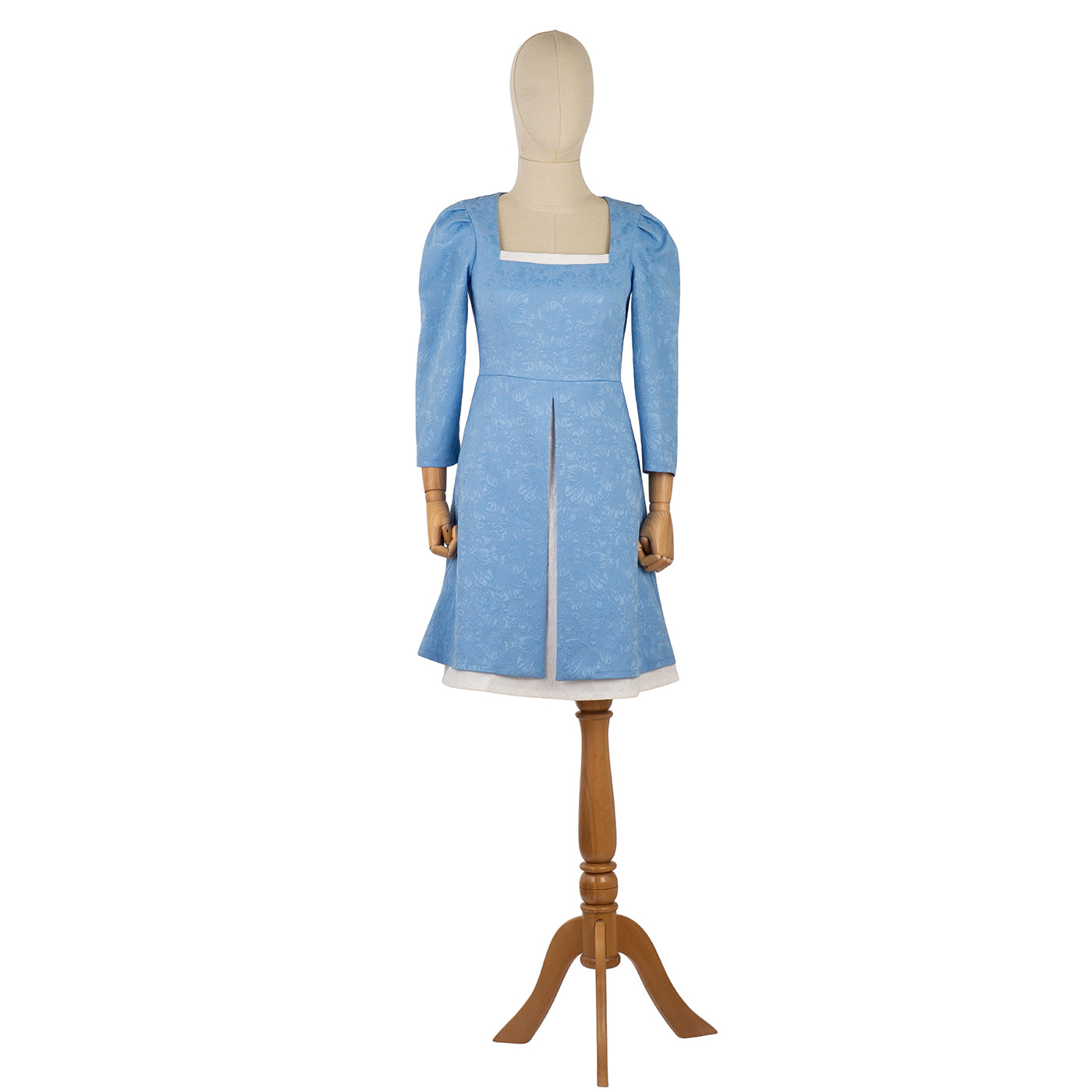 Square Neck Dress with Flared Skirt