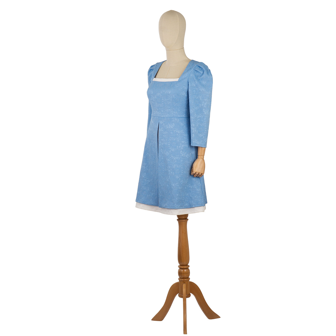 Square Neck Dress with Flared Skirt