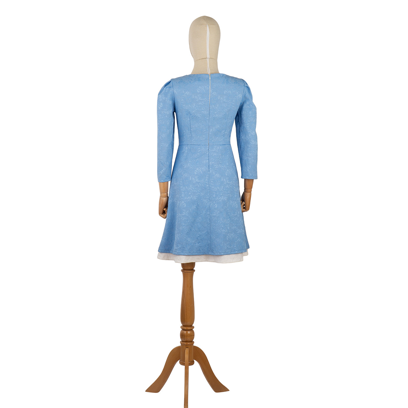 Square Neck Dress with Flared Skirt