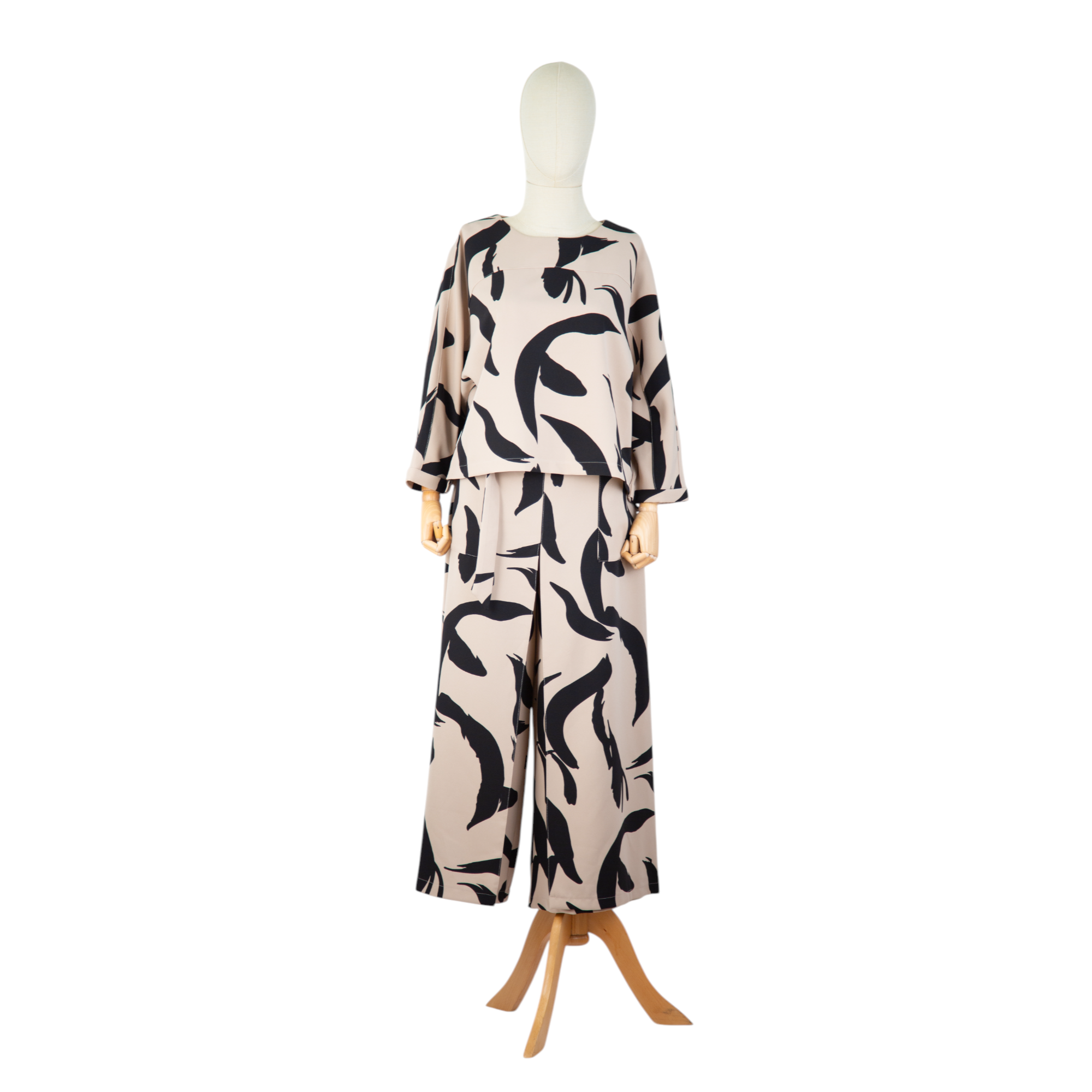 Abstract Elegance Printed Suit