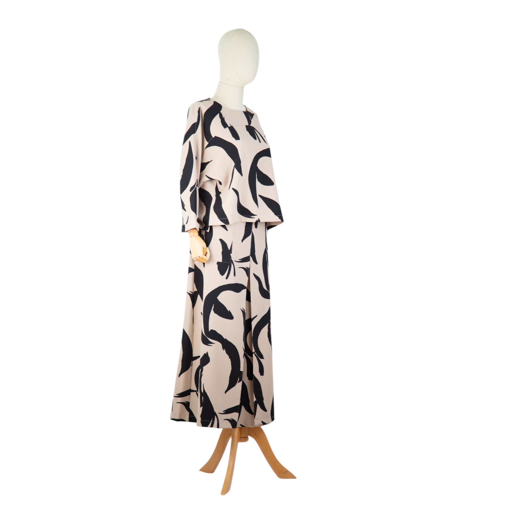 Abstract Elegance Printed Suit