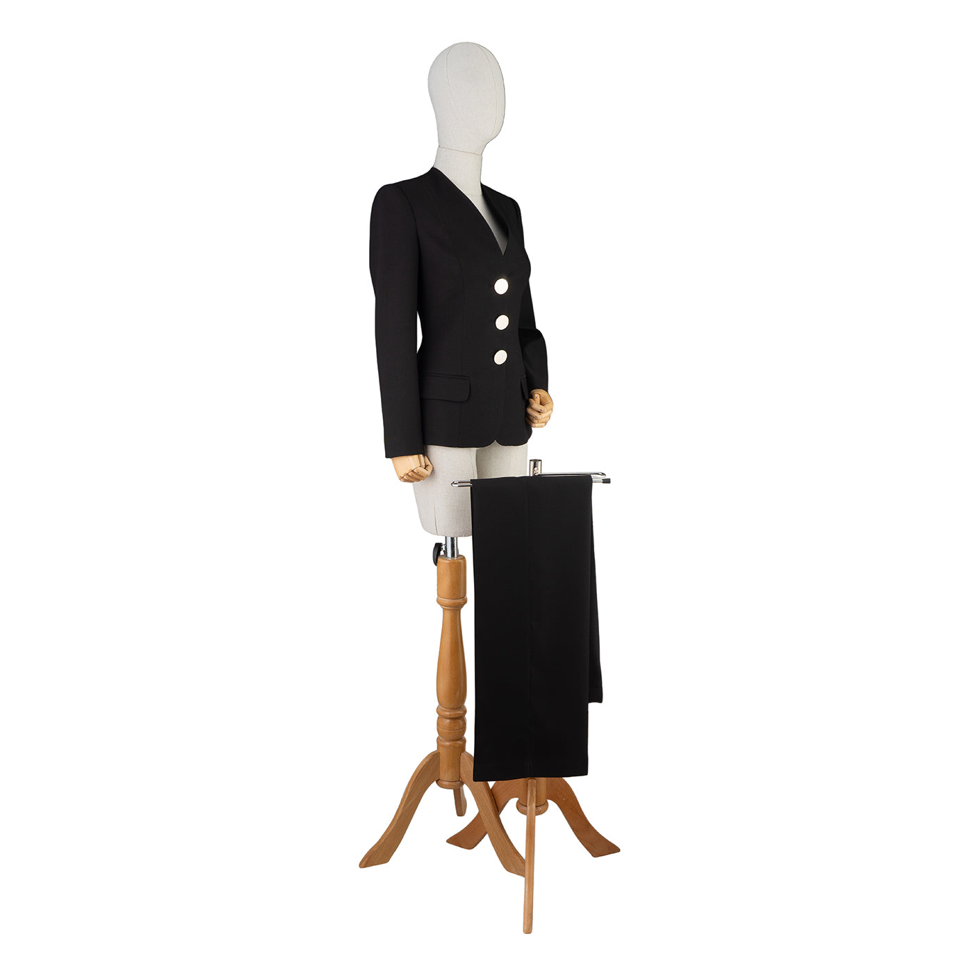 Black Suit with Statement Buttons – Bold Minimalist Elegance