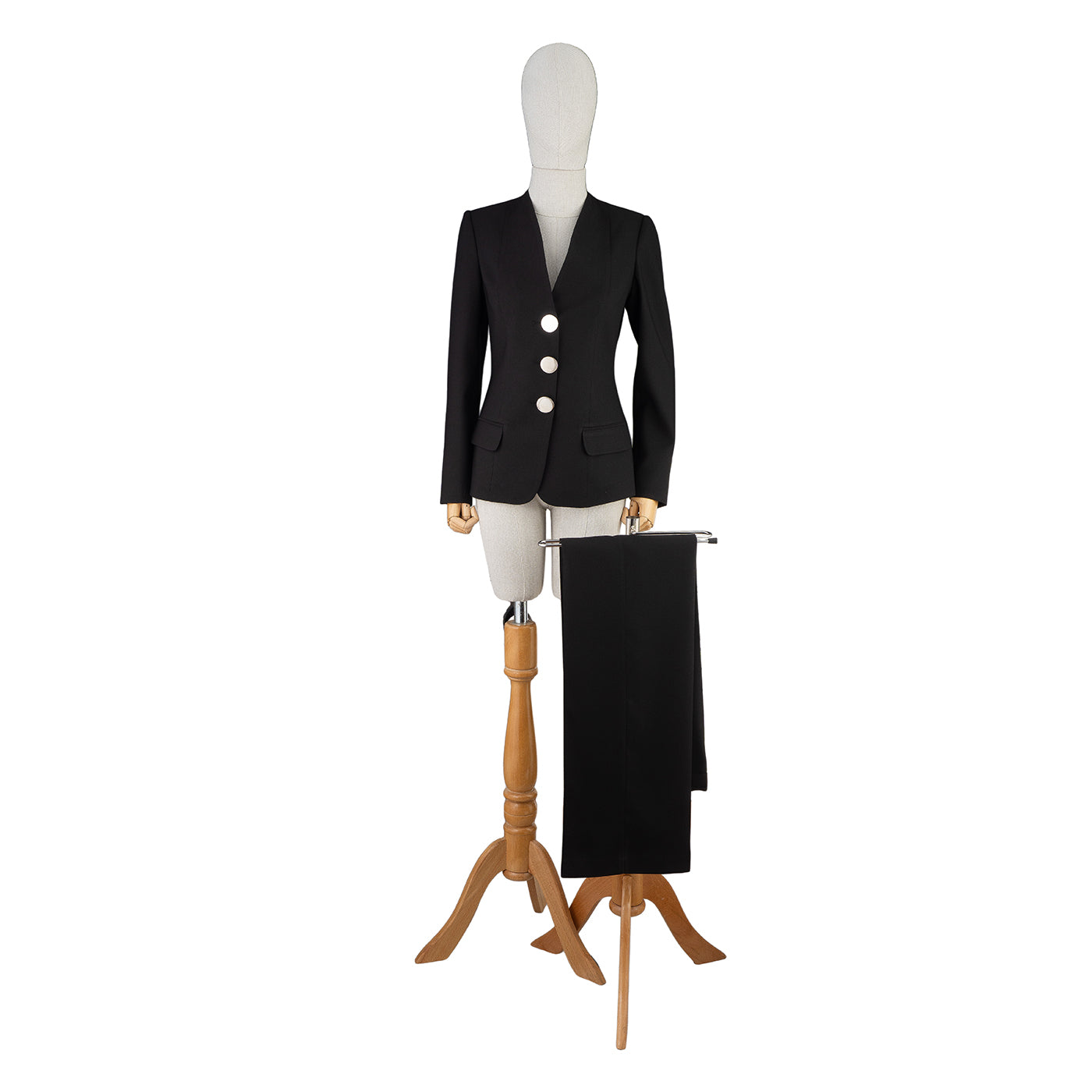 Black Suit with Statement Buttons – Bold Minimalist Elegance