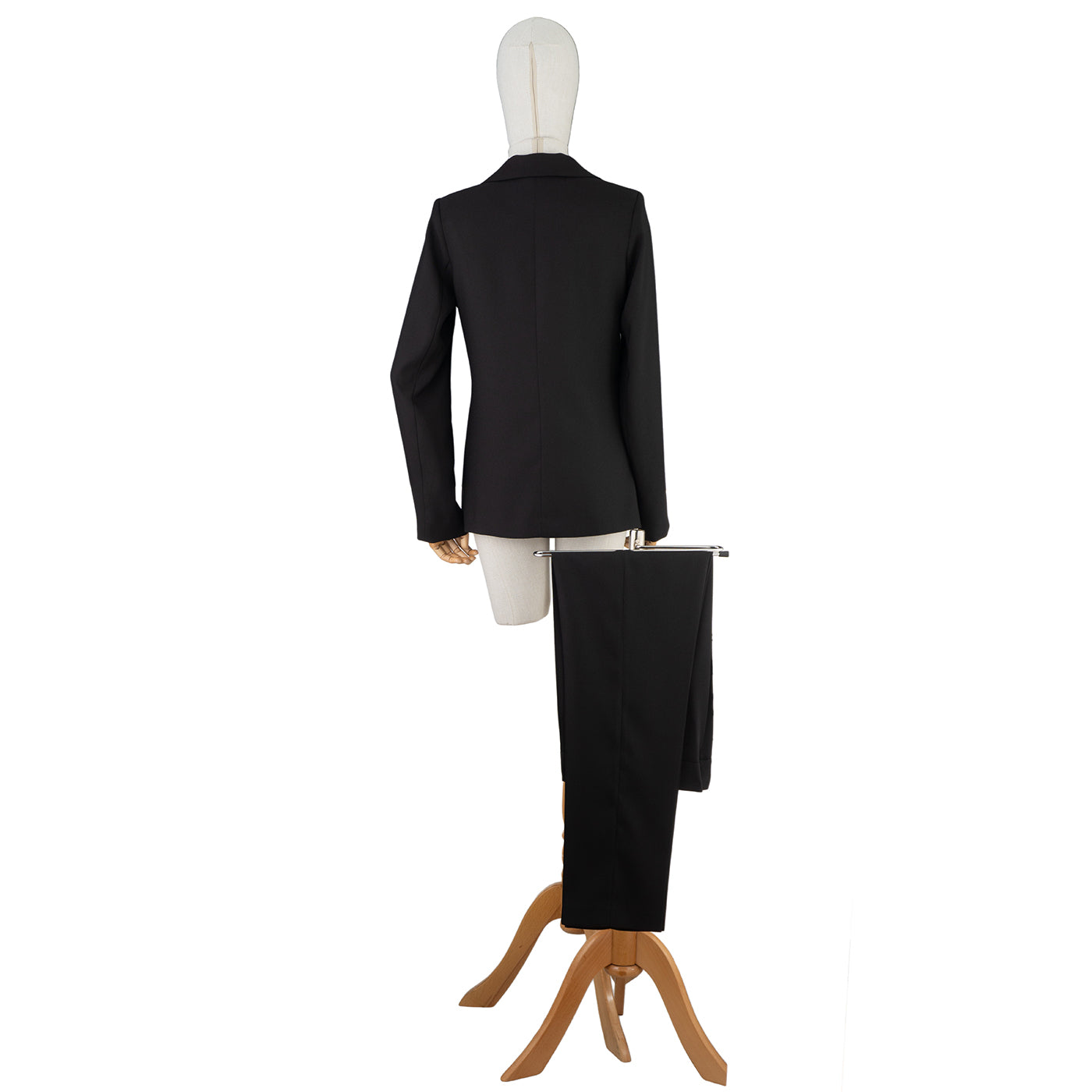 Black Women’s Suit with Floral Lapel — Sophisticated Elegance