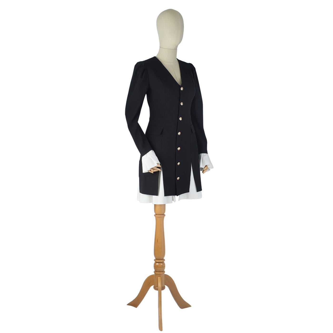 Preppy-Style Blazer Dress with Contrast Trim